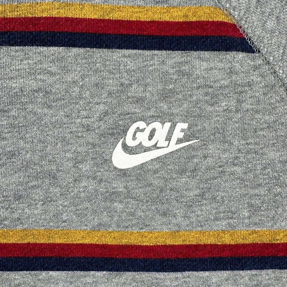 Nike Sweatshirt Mens L‎ Gray Golf Tour Performance Striped Crewneck Long Sleeve